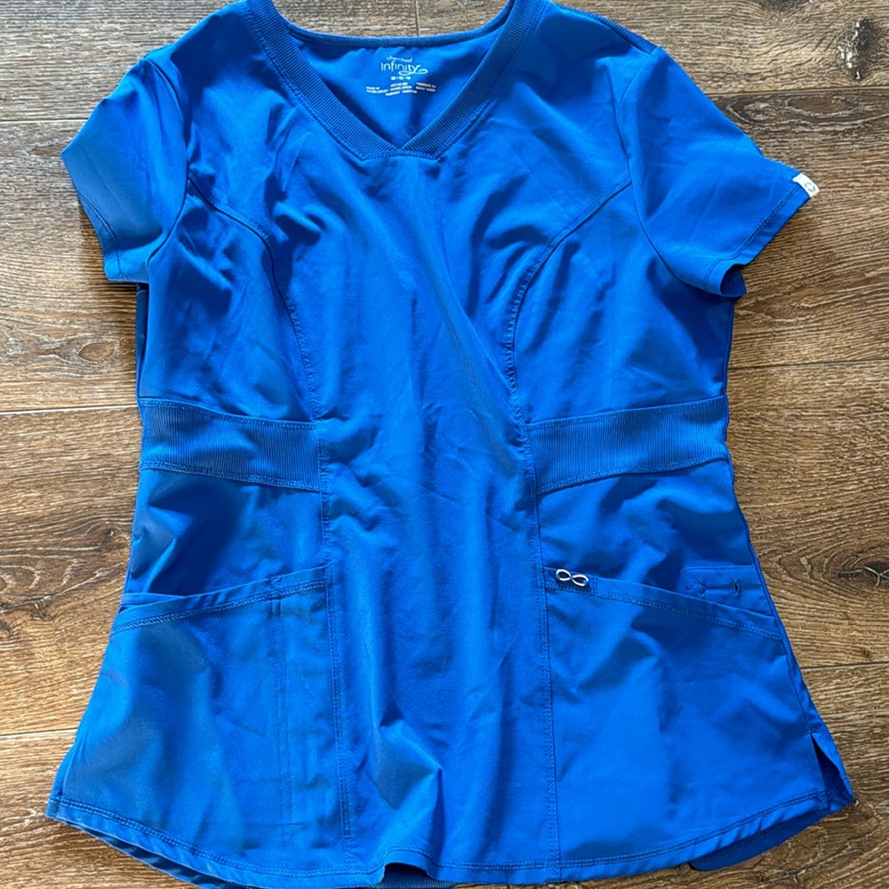 Cherokee blue scrub top medium
